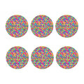 Rainbow Squares Pattern Print Coaster Set