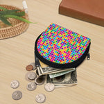 Rainbow Squares Pattern Print Coin Purse