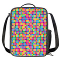 Rainbow Squares Pattern Print Crossbody Lunch Bag