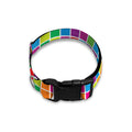 Rainbow Squares Pattern Print Dog Collar