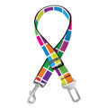 Rainbow Squares Pattern Print Dog Seat Belt