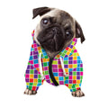 Rainbow Squares Pattern Print Dog Zip Up Hoodie