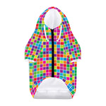 Rainbow Squares Pattern Print Dog Zip Up Hoodie