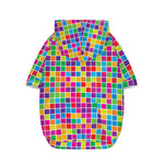 Rainbow Squares Pattern Print Dog Zip Up Hoodie