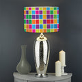 Rainbow Squares Pattern Print Drum Lamp Shade