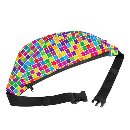 Rainbow Squares Pattern Print Fanny Pack