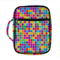 Rainbow Squares Pattern Print Front Pocket Bible Bag