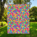 Rainbow Squares Pattern Print Garden Flag