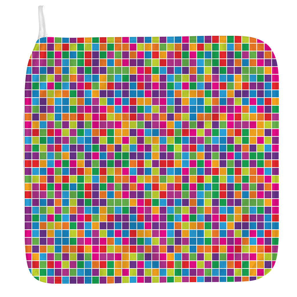 Rainbow Squares Pattern Print Hand Towel