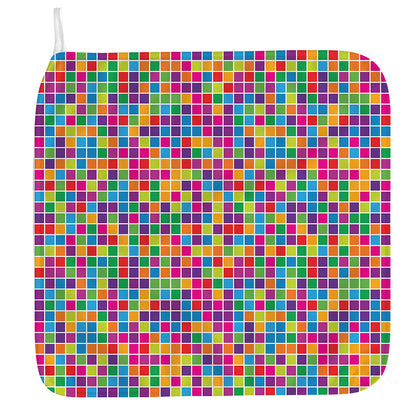 Rainbow Squares Pattern Print Hand Towel