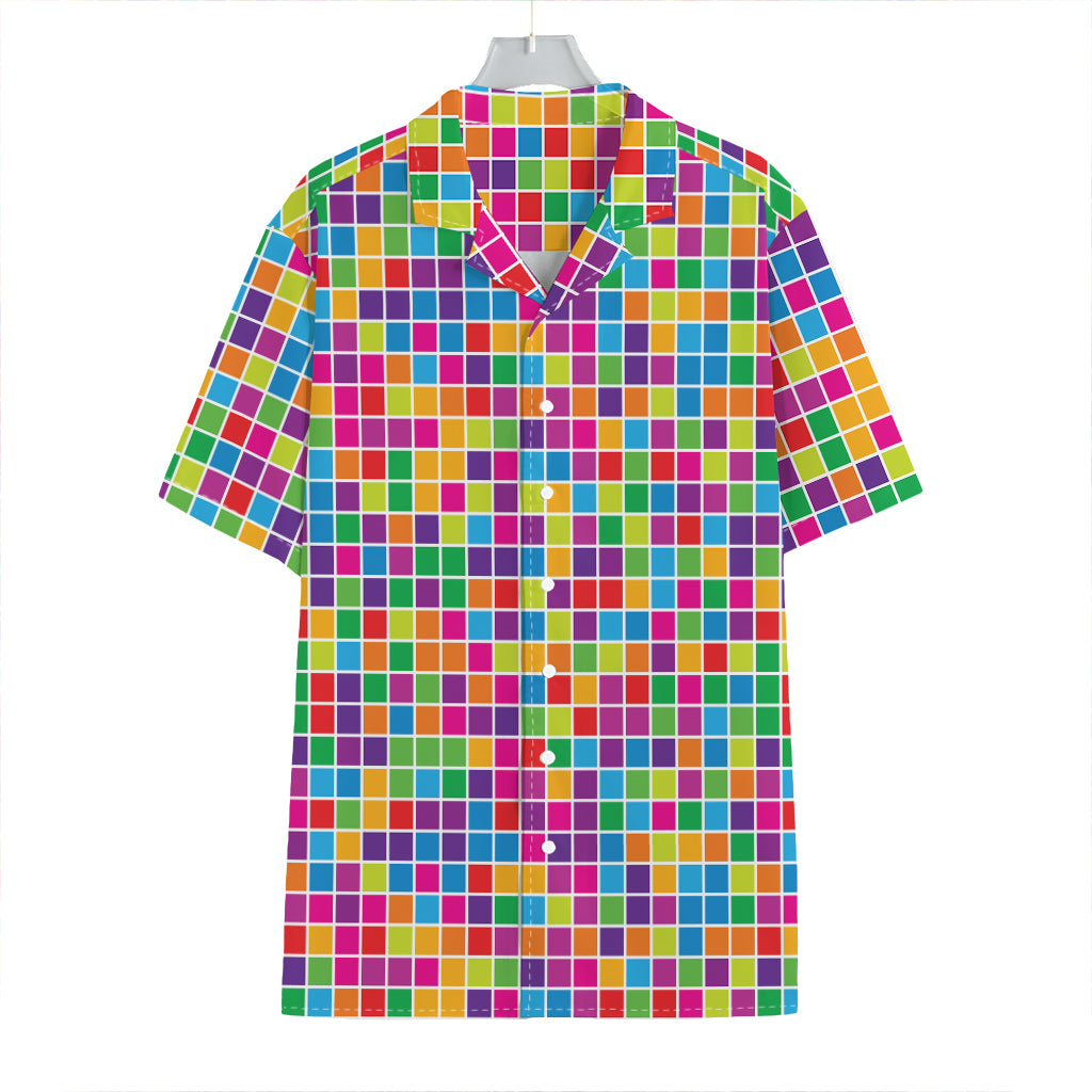 Rainbow Squares Pattern Print Hawaiian Shirt