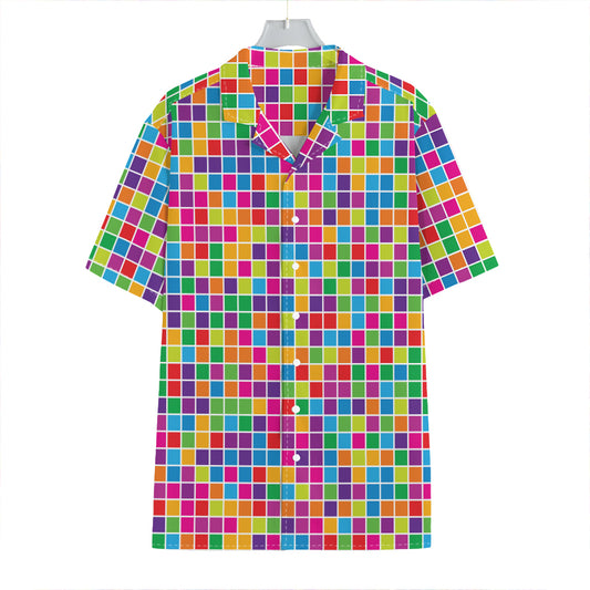 Rainbow Squares Pattern Print Hawaiian Shirt