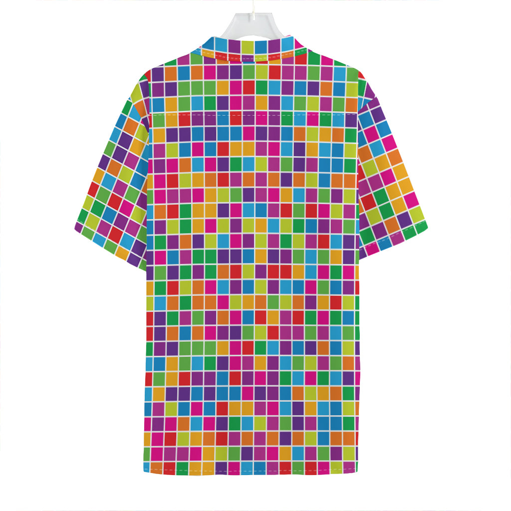 Rainbow Squares Pattern Print Hawaiian Shirt