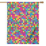 Rainbow Squares Pattern Print House Flag