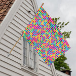Rainbow Squares Pattern Print House Flag