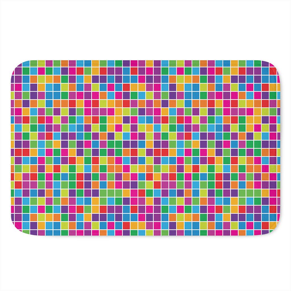 Rainbow Squares Pattern Print Indoor Door Mat