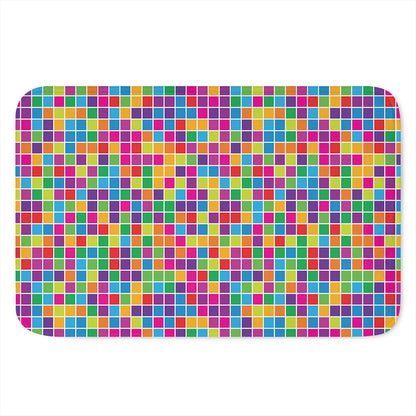 Rainbow Squares Pattern Print Indoor Door Mat