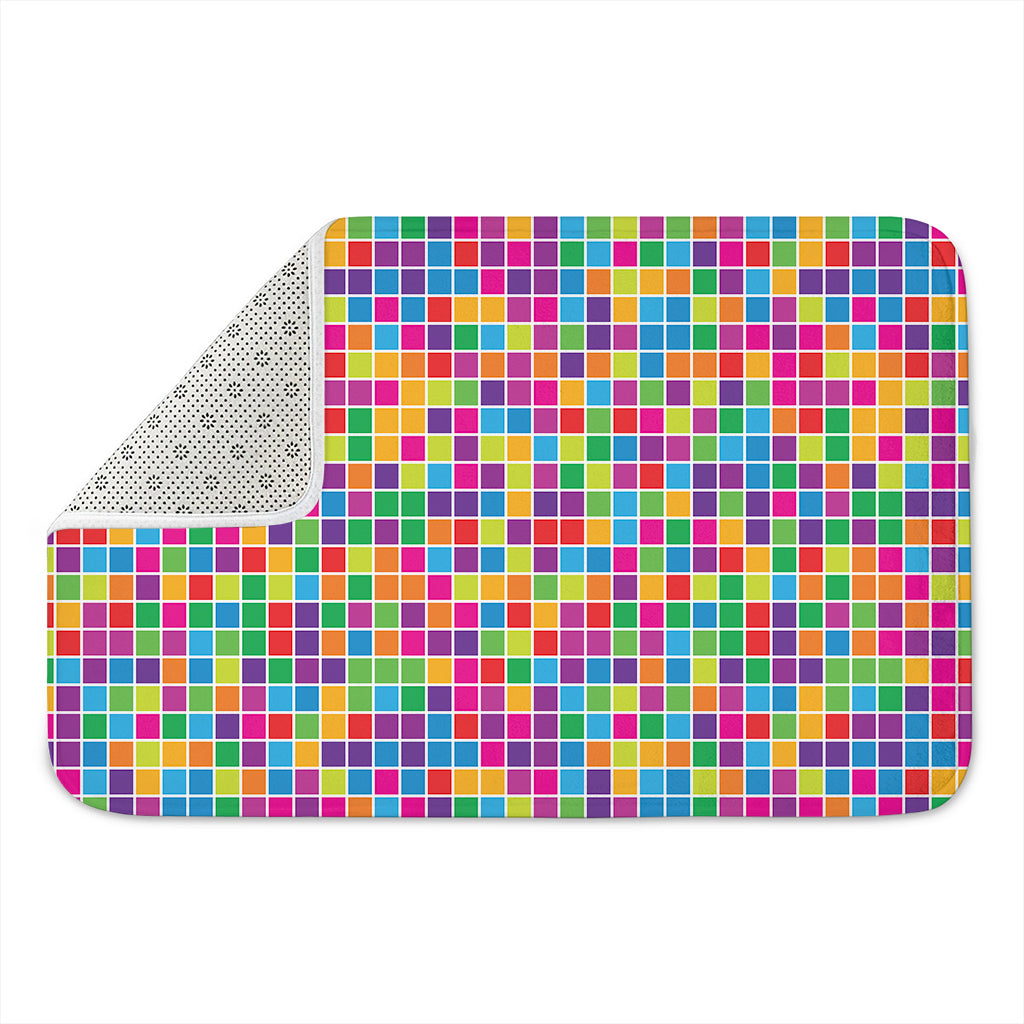 Rainbow Squares Pattern Print Indoor Door Mat