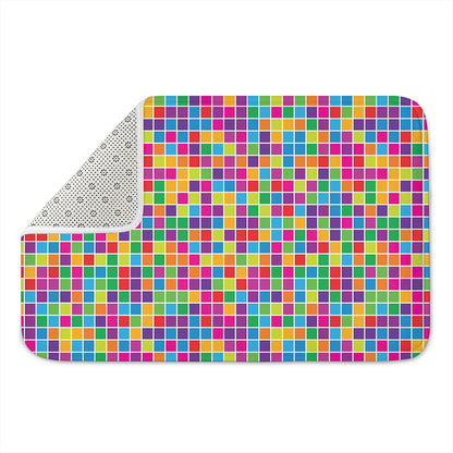 Rainbow Squares Pattern Print Indoor Door Mat
