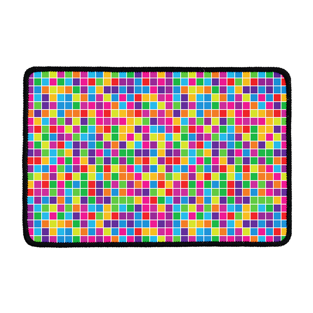 Rainbow Squares Pattern Print Kitchen Mat