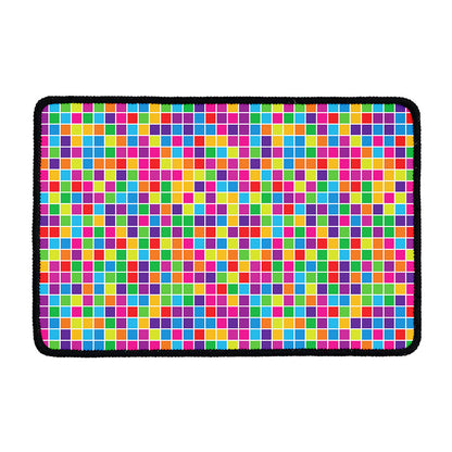 Rainbow Squares Pattern Print Kitchen Mat