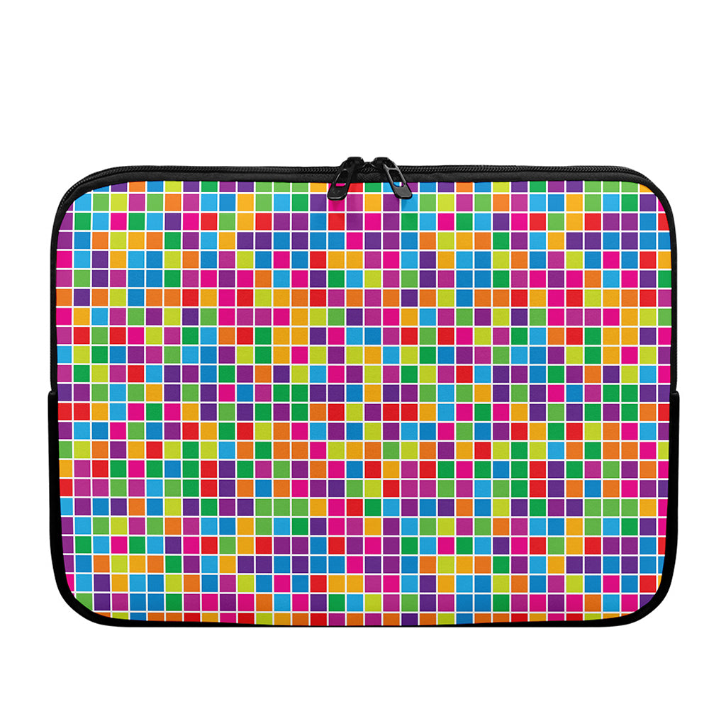 Rainbow Squares Pattern Print Laptop Sleeve