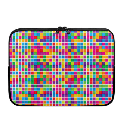 Rainbow Squares Pattern Print Laptop Sleeve