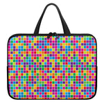Rainbow Squares Pattern Print Laptop Sleeve With Handle