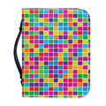 Rainbow Squares Pattern Print Leather Bible Cover