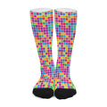 Rainbow Squares Pattern Print Long Socks