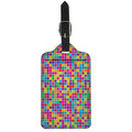 Rainbow Squares Pattern Print Luggage Tag