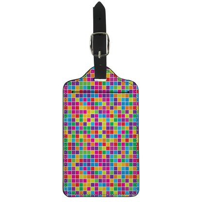 Rainbow Squares Pattern Print Luggage Tag
