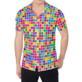 Rainbow Squares Pattern Print Men's Shirt