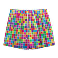 Rainbow Squares Pattern Print Mesh Shorts