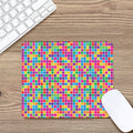 Rainbow Squares Pattern Print Mouse Pad