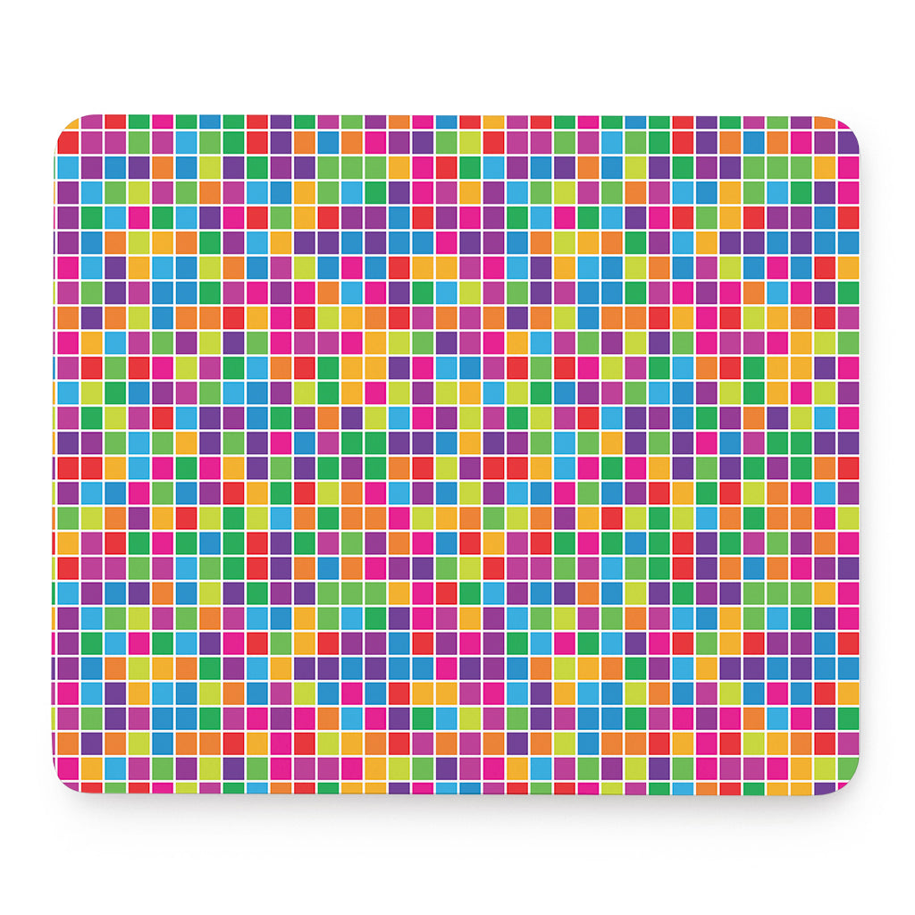 Rainbow Squares Pattern Print Mouse Pad