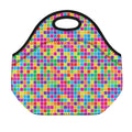 Rainbow Squares Pattern Print Neoprene Lunch Bag