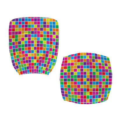 Rainbow Squares Pattern Print Office Chair Cover