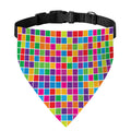 Rainbow Squares Pattern Print Over The Collar Dog Bandana