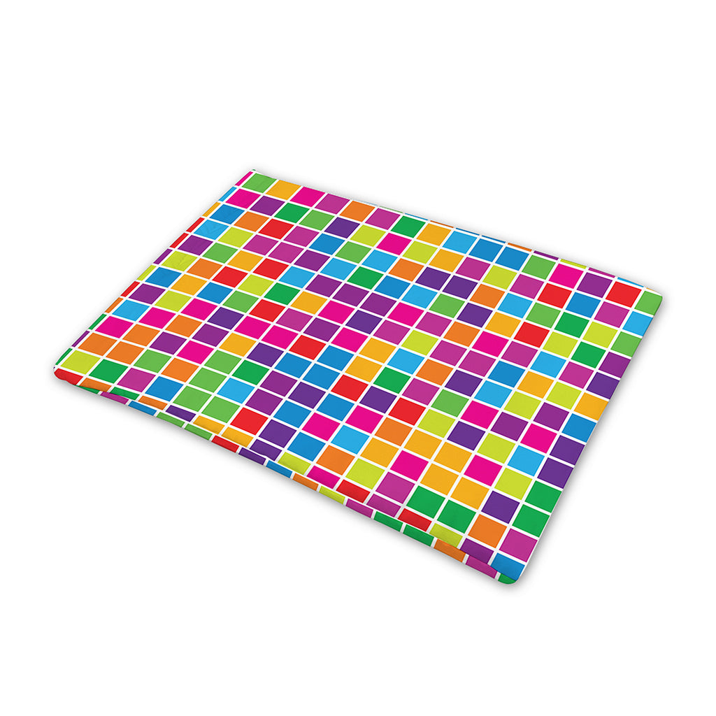 Rainbow Squares Pattern Print Pet Cooling Mat Cover