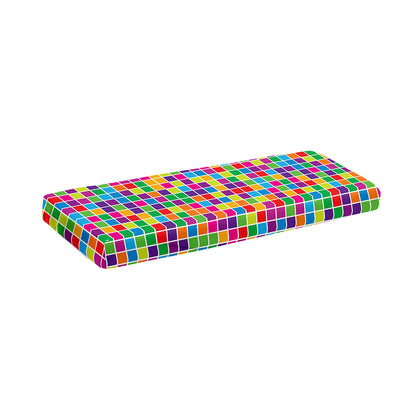 Rainbow Squares Pattern Print Piano Keyboard Cover