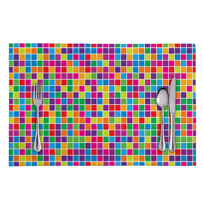 Rainbow Squares Pattern Print Placemat