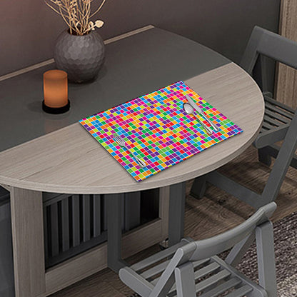 Rainbow Squares Pattern Print Placemat