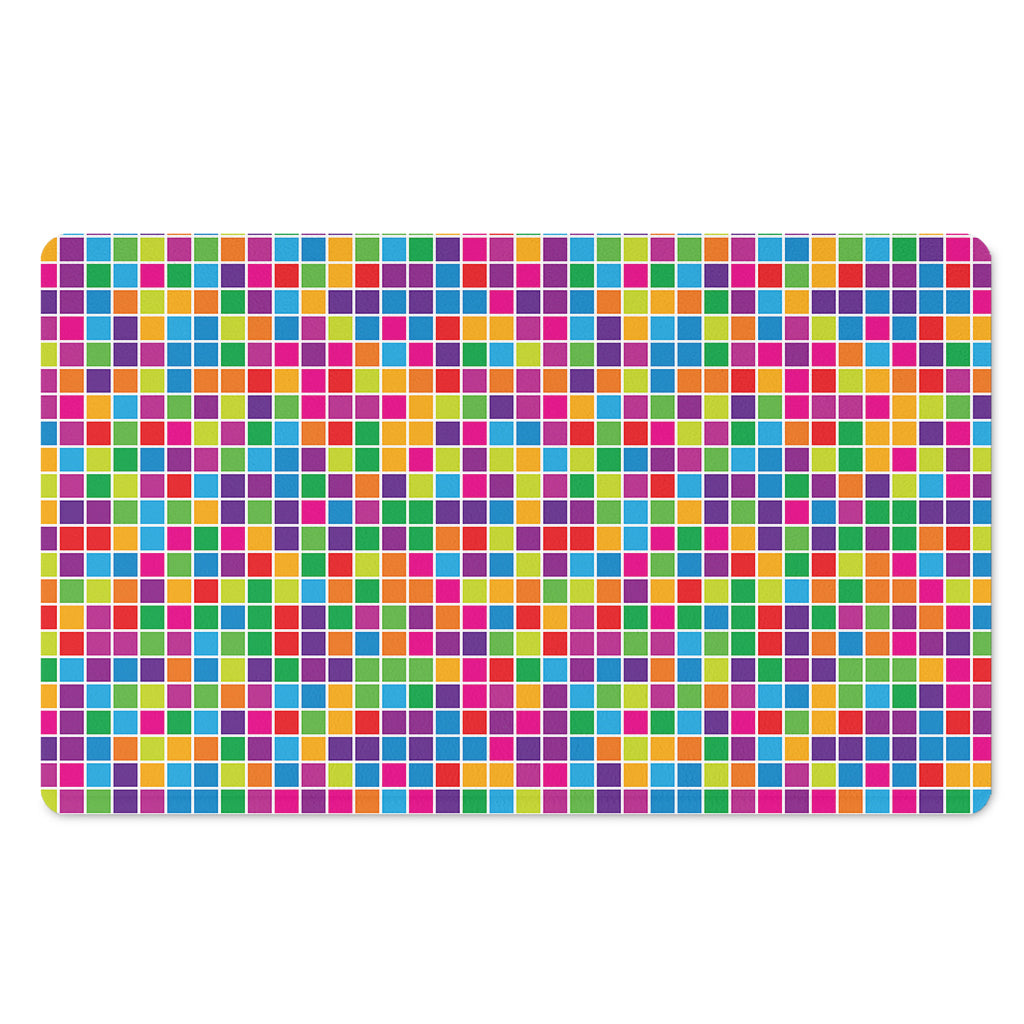 Rainbow Squares Pattern Print Polyester Doormat