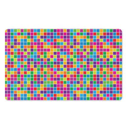 Rainbow Squares Pattern Print Polyester Doormat