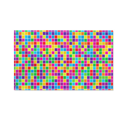Rainbow Squares Pattern Print Polyester Flag