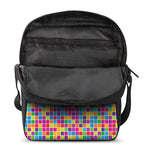 Rainbow Squares Pattern Print Rectangular Crossbody Bag