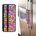 Rainbow Squares Pattern Print Refrigerator Handle Covers