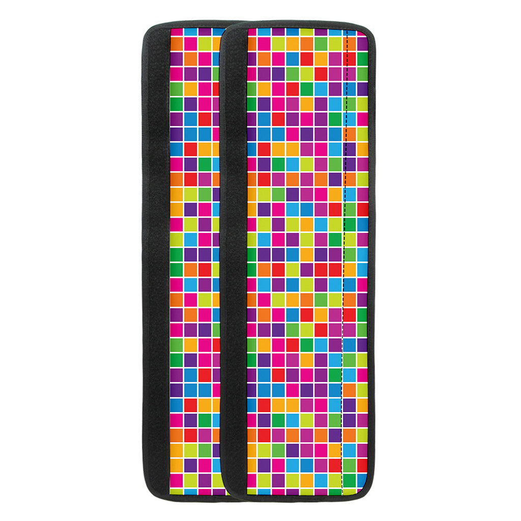 Rainbow Squares Pattern Print Refrigerator Handle Covers