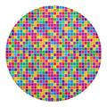 Rainbow Squares Pattern Print Round Blanket